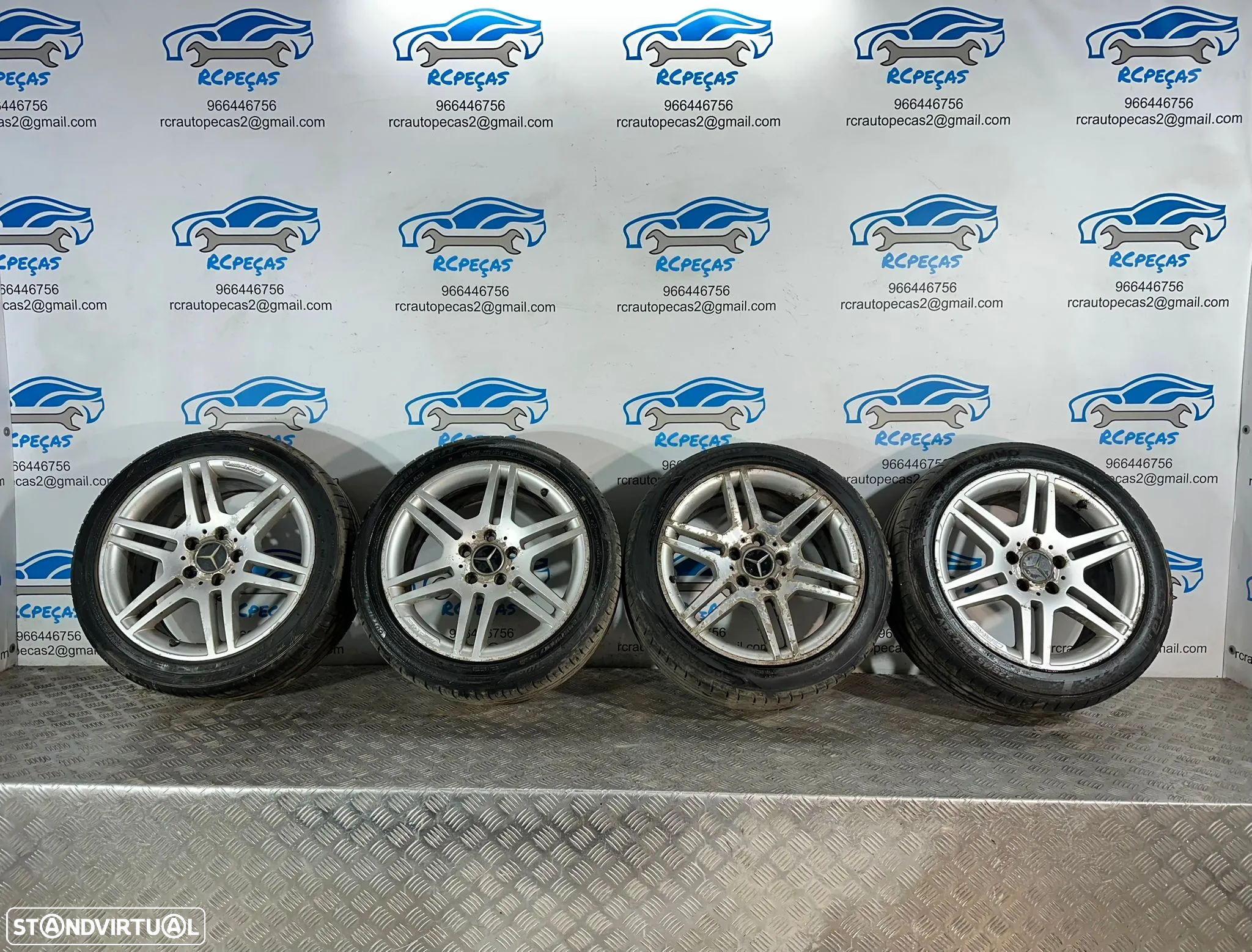 .Conjunto Jantes 17 AMG Originais Mercedes Benz 5x112 7.5J 8.5J ET47 ET58 A2044014502 A2044014602 - 2