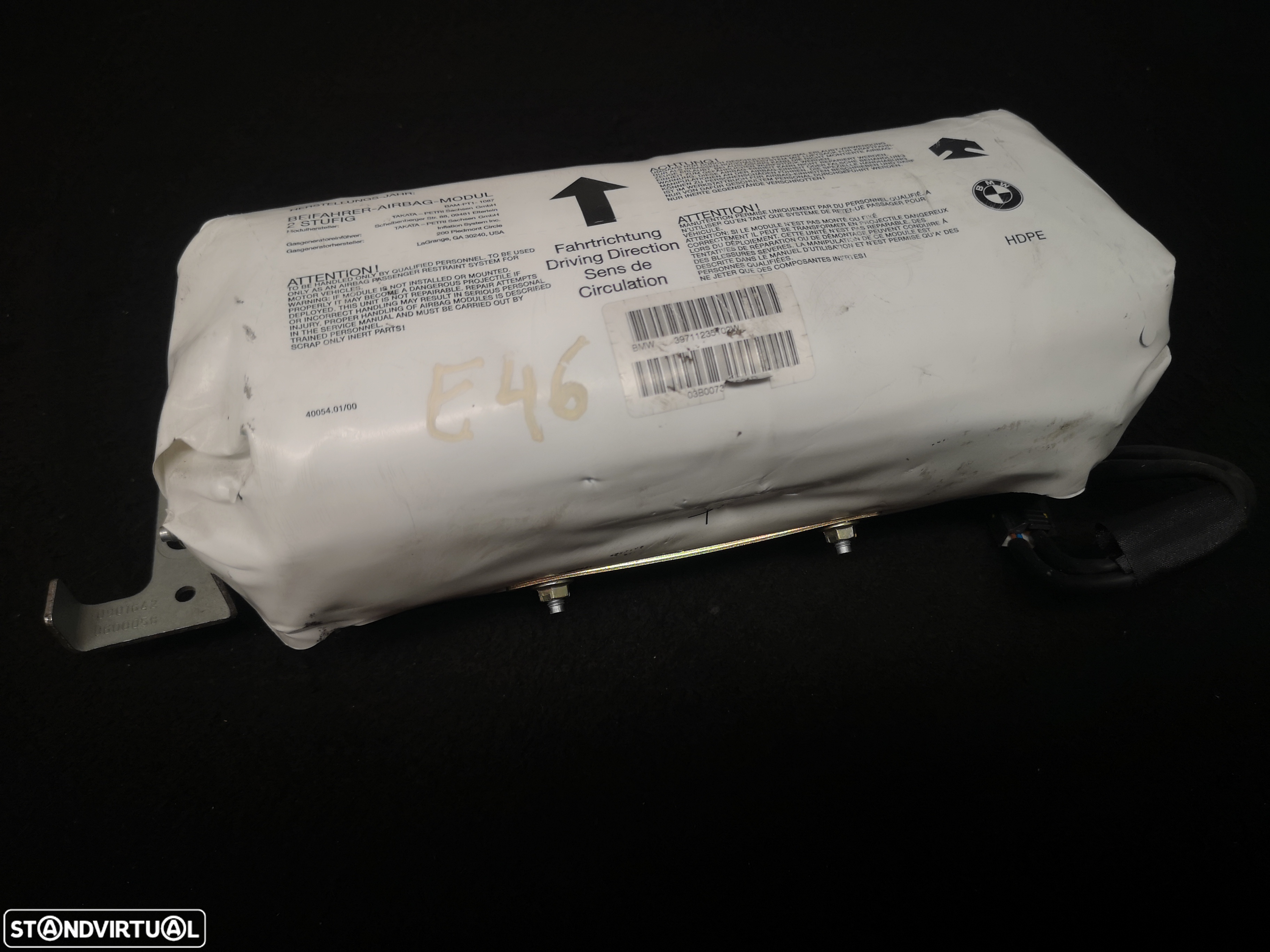 Airbag do tablier pasageiro bmw3 e46 2001+ - 5