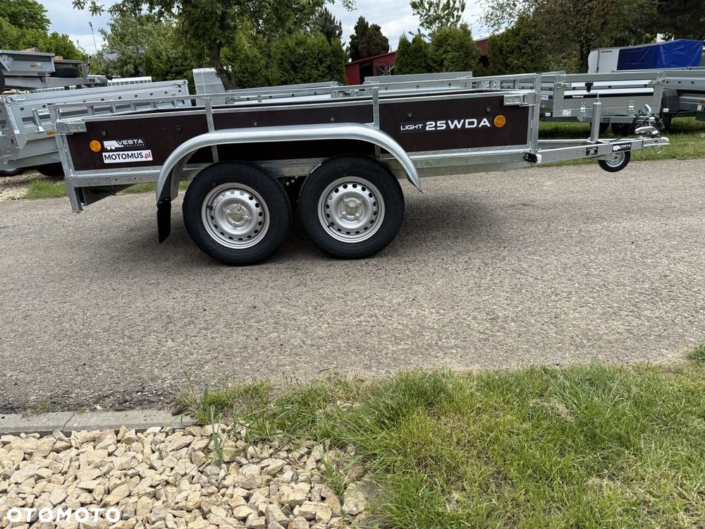 Inny Przyczepa VESTA LIGHT TANDEM 25WDA 251x135x37 cm 2 osie DMC 750 kg  spawana rama Siemianowice Śląskie WYPRZEDAŻ - 3