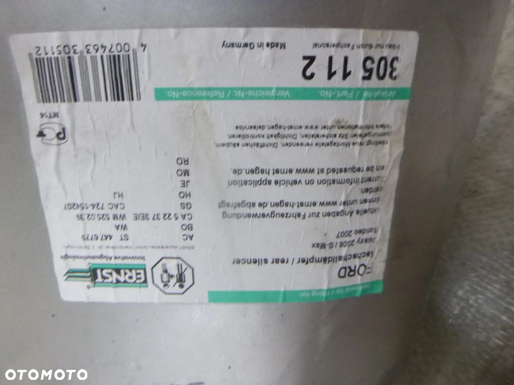 nowy tłumik koncowy  ernst ford mondeo mk4 s-max galaxy 06r- 1,6ti 2,0 - 3