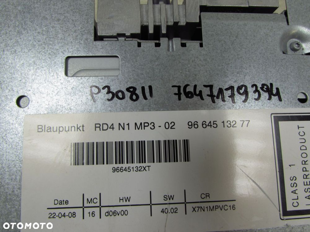 CITROEN PEUGEOT BERLINGO II C5 III RADIO RADIOODTWARZACZ CD 7647179394 9664513277 - 7