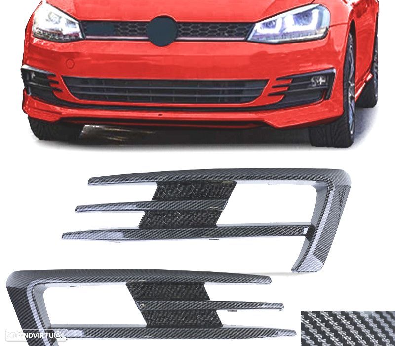 GRELHAS FARÓIS DE NEVOEIRO PARA VOLKSWAGEN VW GOLF 7 12-17 LOOK GTI CARBON - 1