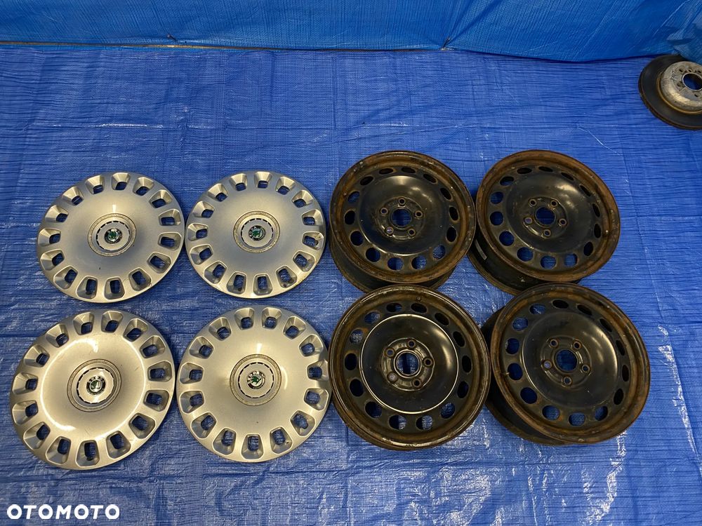 KOŁA KOŁO FELGA STALOWE 6J 16" 5X112; 57,1mm ET50 KOMPLET ; KOŁPAKI OE AD516012 SKODA FABIA SUPERB YETI OCTAVIA SEAT VW AUDI ITP. - 1