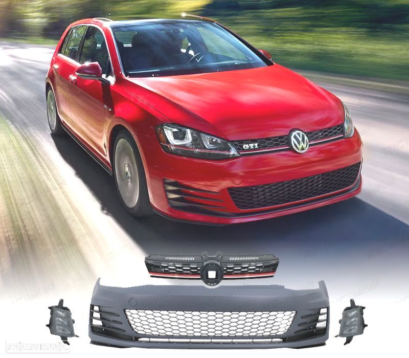 PÁRA-CHOQUES DIANTEIRO VOLKSWAGEN VW GOLF 7 12-17 LOOK GTI + NEBLINAS - 1