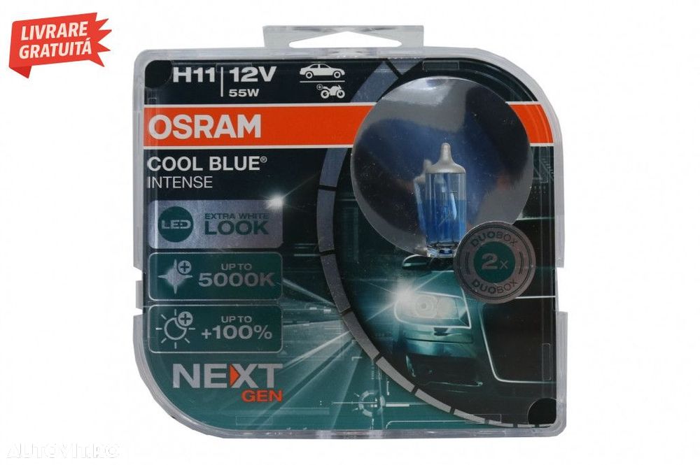 Set 2 Becuri Auto-Moto Halogen NEXT GEN Osram Cool Blue Intense H11 64 - 1