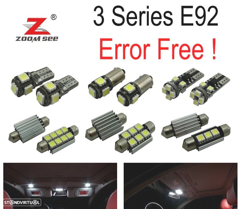 KIT COMPLETO DE 21 LÂMPADAS LED INTERIOR PARA BMW SERIE 3 E92 COUPE M GTS 316I 318I 320D 320D XDRIV - 1