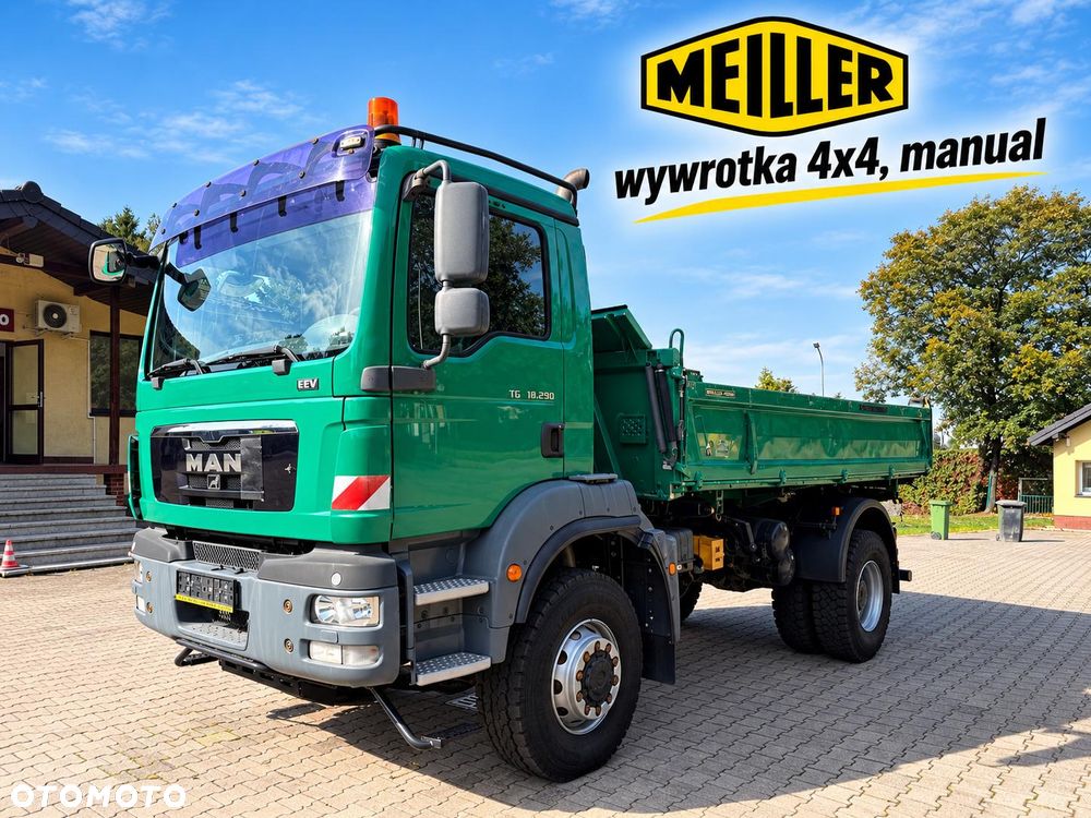 MAN 18.290 TGM wywrotka 3-str. MEILLER, 10 TON, MANUAL, 4x4!