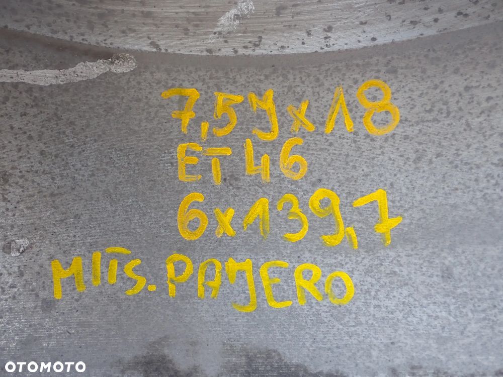 FELGI ALUMINIOWE MITSUBISHI PAJERO  7,5JX18  ET 46  6X139,7 - 8
