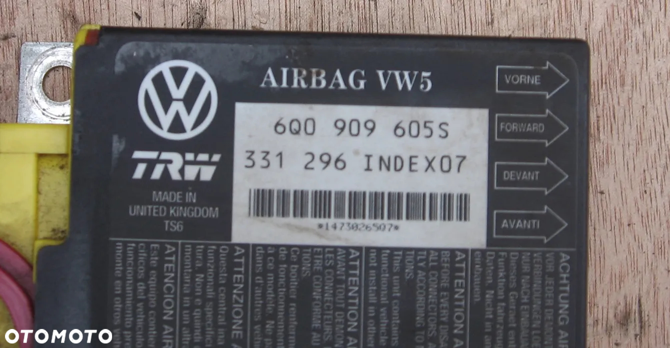 6Q0909605S moduł sterownik poduszek FABIA II SKODA - 2