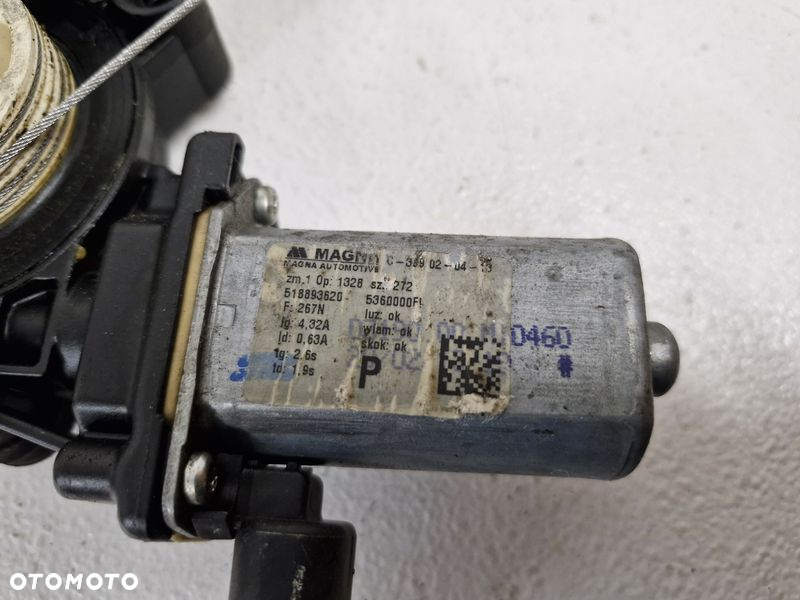 FIAT 500X 500 X PODNOŚNIK MECHANIZM SZYBY PRAWY PRZÓD SILNICZEK 2 PIN 518893620 - 5