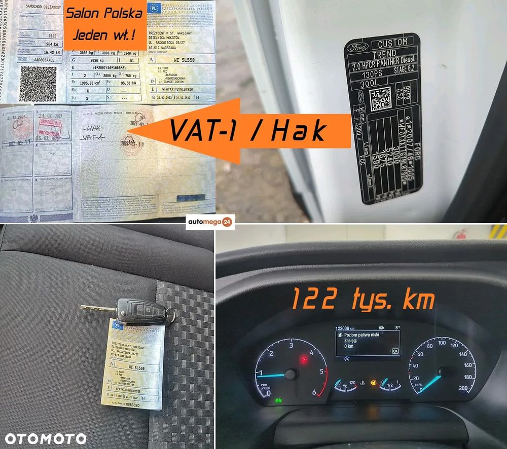 Ford TRANSIT CUSTOM MAXI Long L2H1 Lift Wzmocniony Hak2,8t. Mocny silnik 2.0 130KM EURO6 HOMOLOGACJA VAT-1  Wyposażenie TREND+ Kamera Hak Nawigacja Telefon Parktroniki Zabudowa paki Długa paka do 3650mm - 4