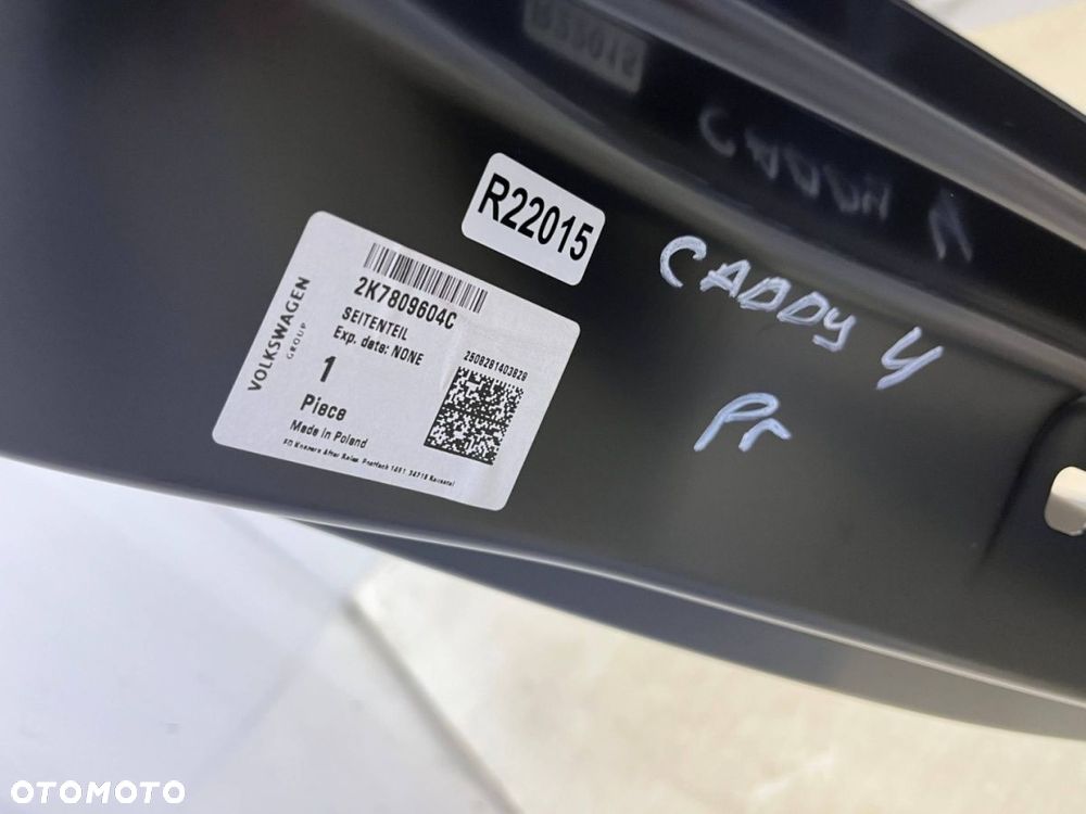 Poszycie VW Caddy 4 IV 2k Connect MK3 20r.- prawy słupek przedni rama drzwi bok poszycie próg - 7