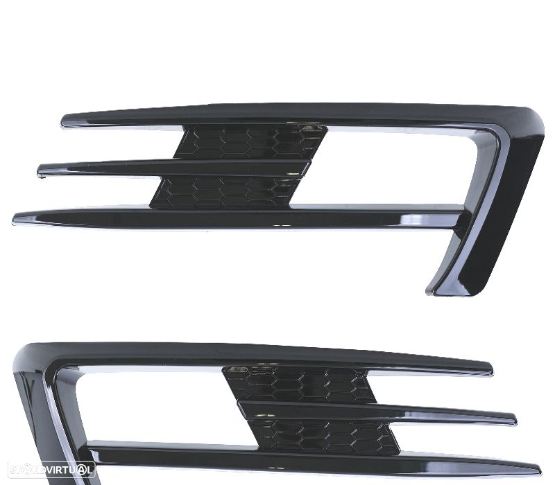 GRELHAS FARÓIS DE NEVOEIRO PARA VOLKSWAGEN VW GOLF 7 12-17 GTI LOOK PRETO BRILHANTE - 3