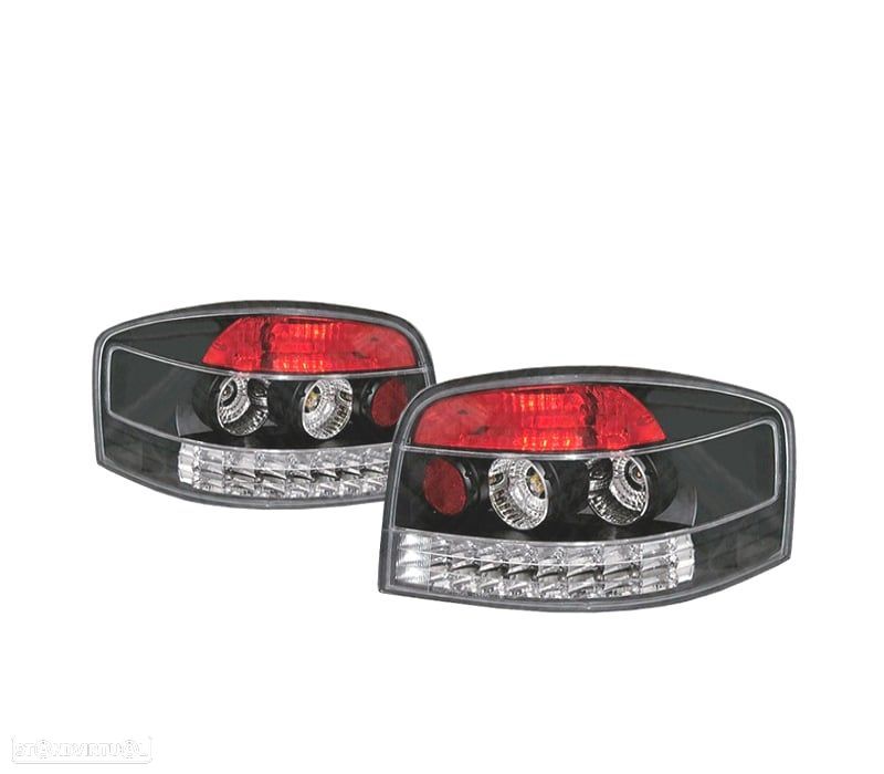 PILOTOS AUDI A3 8P 03-08 LED FUNDO PRETO - 1