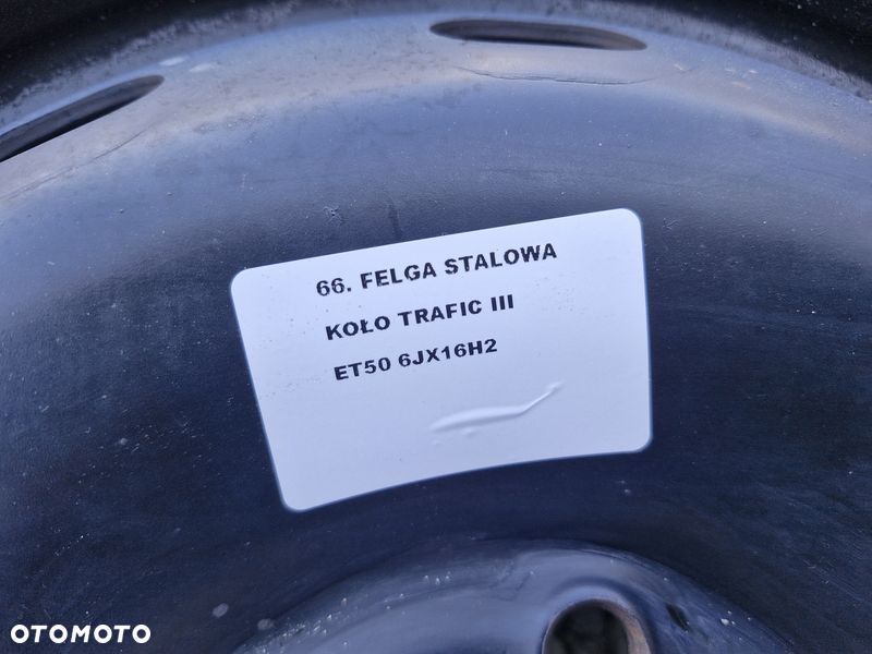 RENAULT TRAFIC 3 III VIVARO B TALENTO 2 II KOŁO ZAPASOWE 16" CALI 205/65/R16C 6J ET50 5x114.3 - 3