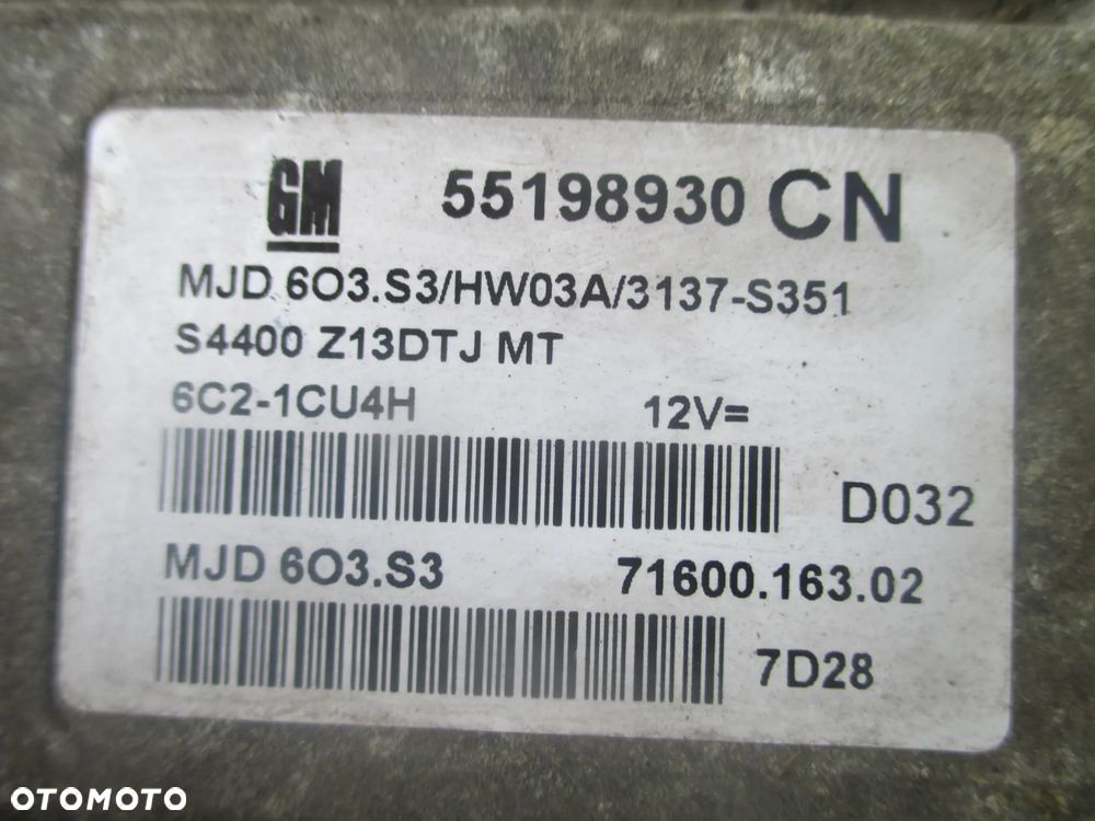 sterownik komputer Corsa HW03A MJD603.S3 55198930CN - 2