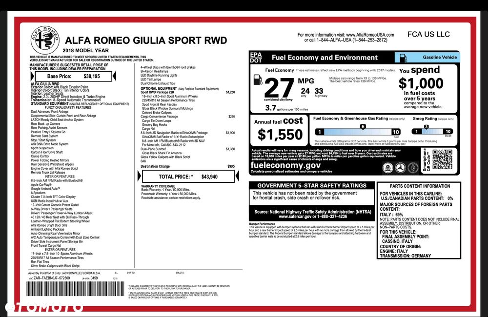 Alfa Romeo Giulia 2.0 Turbo 16V AT8 Veloce Ti - 13