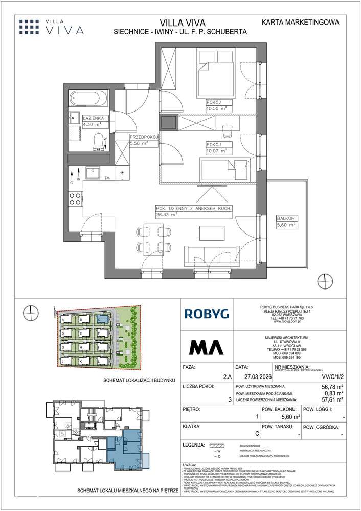3-pokojowe mieszkanie 56m2 + balkon - Pełny obrazek: 2/6