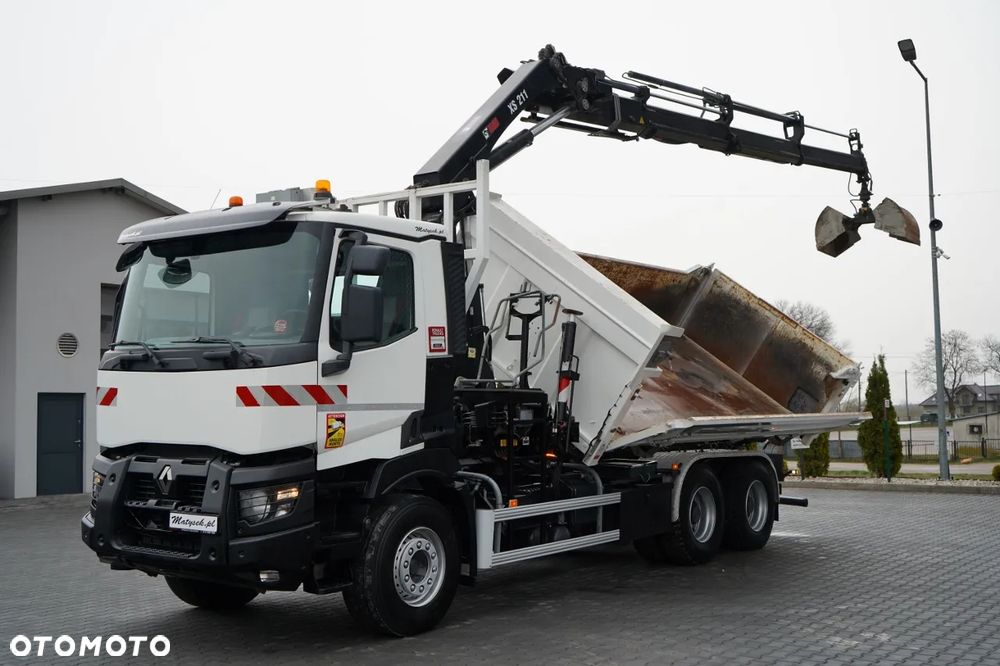 Renault C 430 / 6x4 / WYWROTKA 2 STRONNA / HYDROBURTA + HDS HIAB 211 EP-3 / EURO 6 / STEROWANIE RADIOWE / ROTATOR / ŁYŻKA - 6