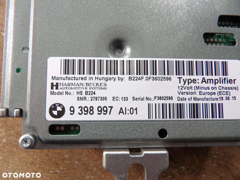 BMW - F30* - WZMACNIACZ DŻWIĘKU ACITVE SOUND - 9398997 - 2