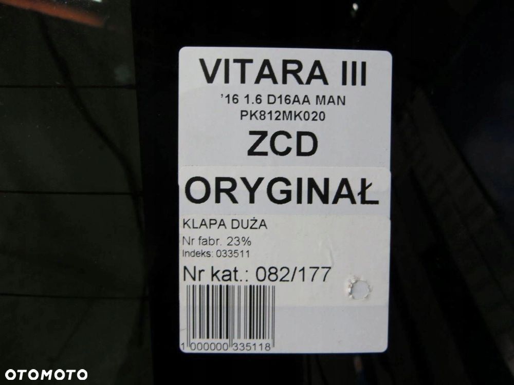 SUZUKI VITARA III KLAPA BAGAŻNIKA ZCD 14- - 5