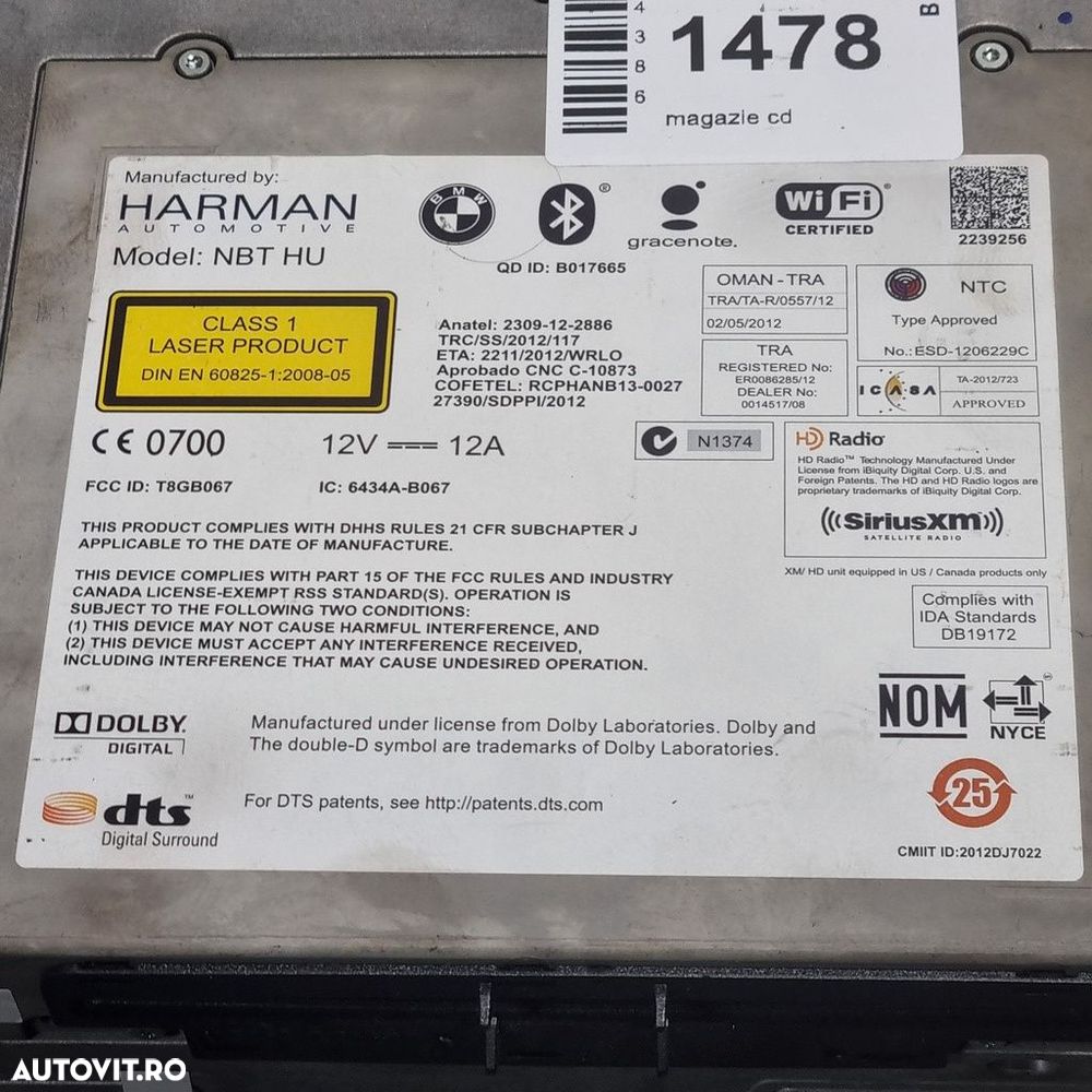 Cd player BMW X3 F25 2010 - 2014 (1478) 93273180I - 5