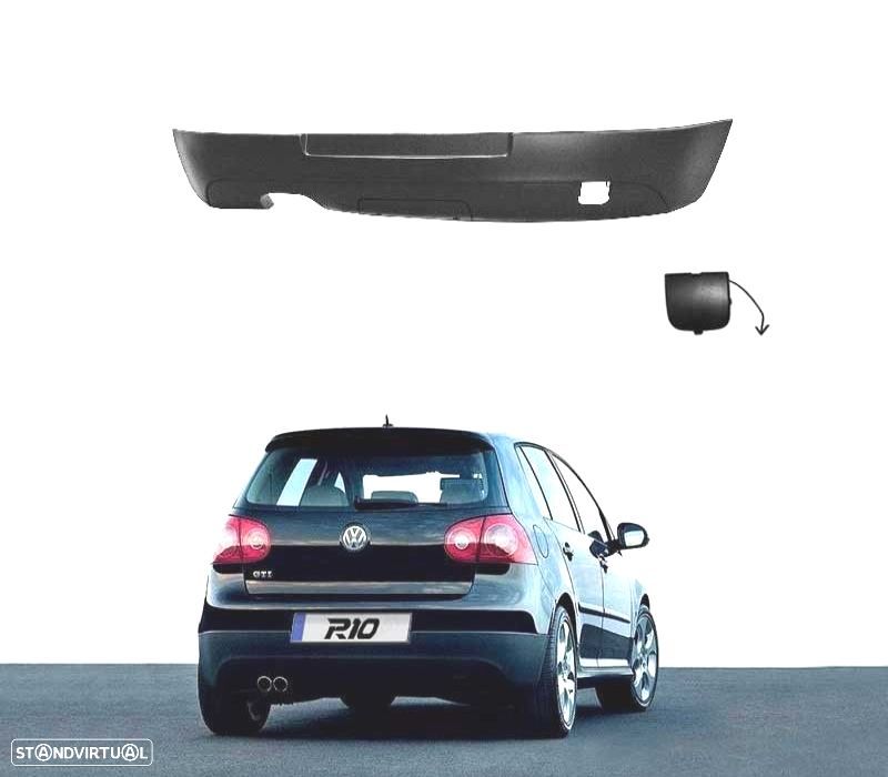 DIFUSOR VOLKSWAGEN VW GOLF 5 03-08 LOOK GTI + TAMPA GANCHO - 1