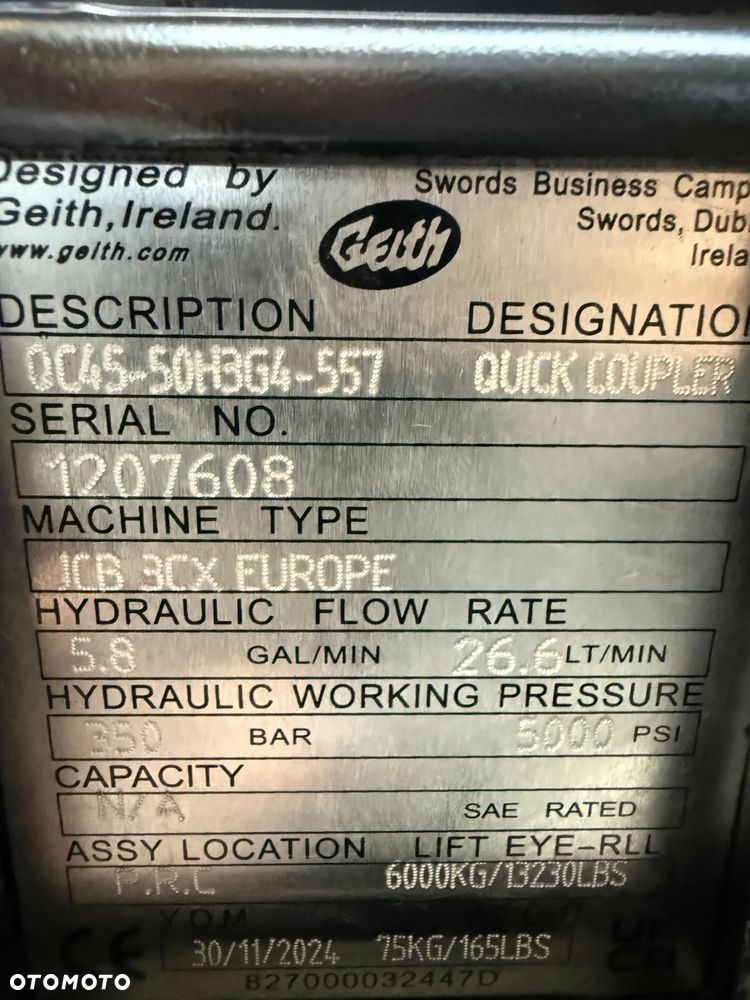 Szybkozłącze hydrauliczne Geith JCB 3CX OEM - 4