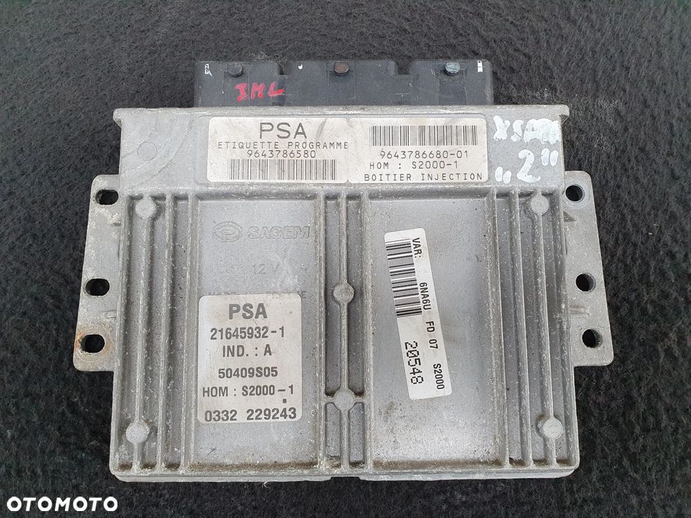CITROEN XSARA ECU STEROWNIK SILNIKA KOMPUTER 9643786580 9643786680-01 21645932-1 - 1