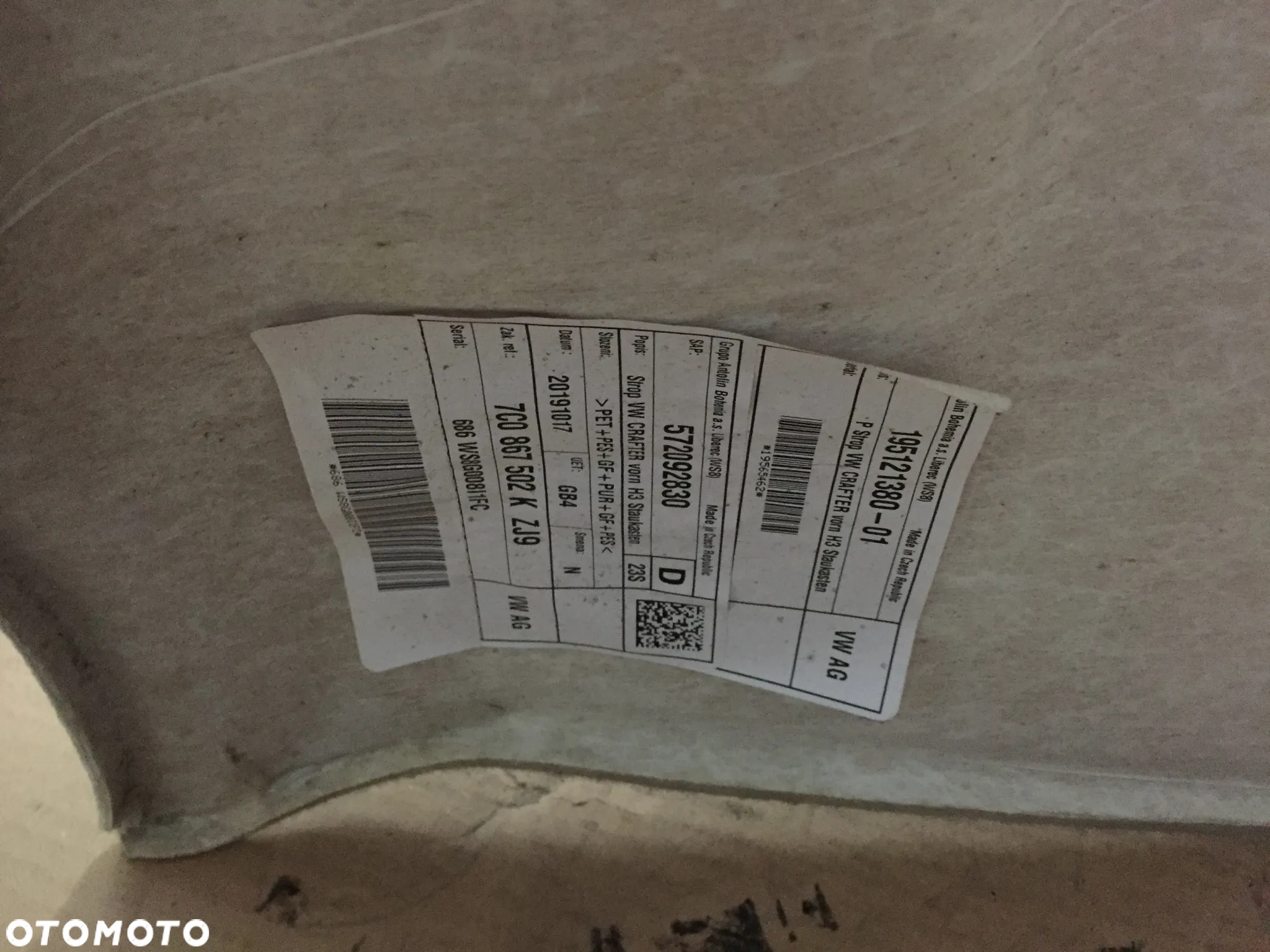 VW CRAFTER 19R PODSUFITKA 7C0867502K - 3