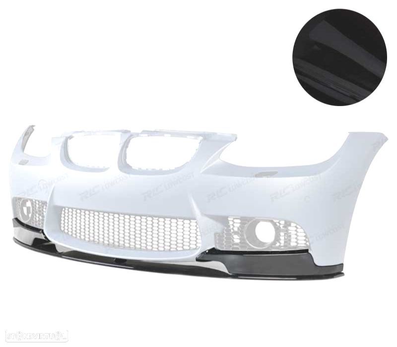 SPOILER LIP DIANTEIRO BMW E90 E91 E92 E93 05-09 LOOK M3 PRETO BRILHANTE - 1