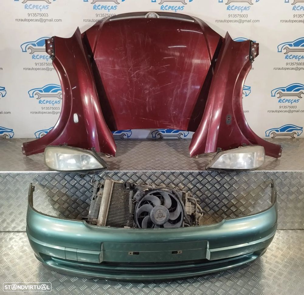 FRENTE COMPLETA OPEL ASTRA G T98 CAPOT PARACHOQUES GUARDA-LAMAS OTICAS FRENTE FIBRA RADIADOR VENTILADOR REFORÇO - 2