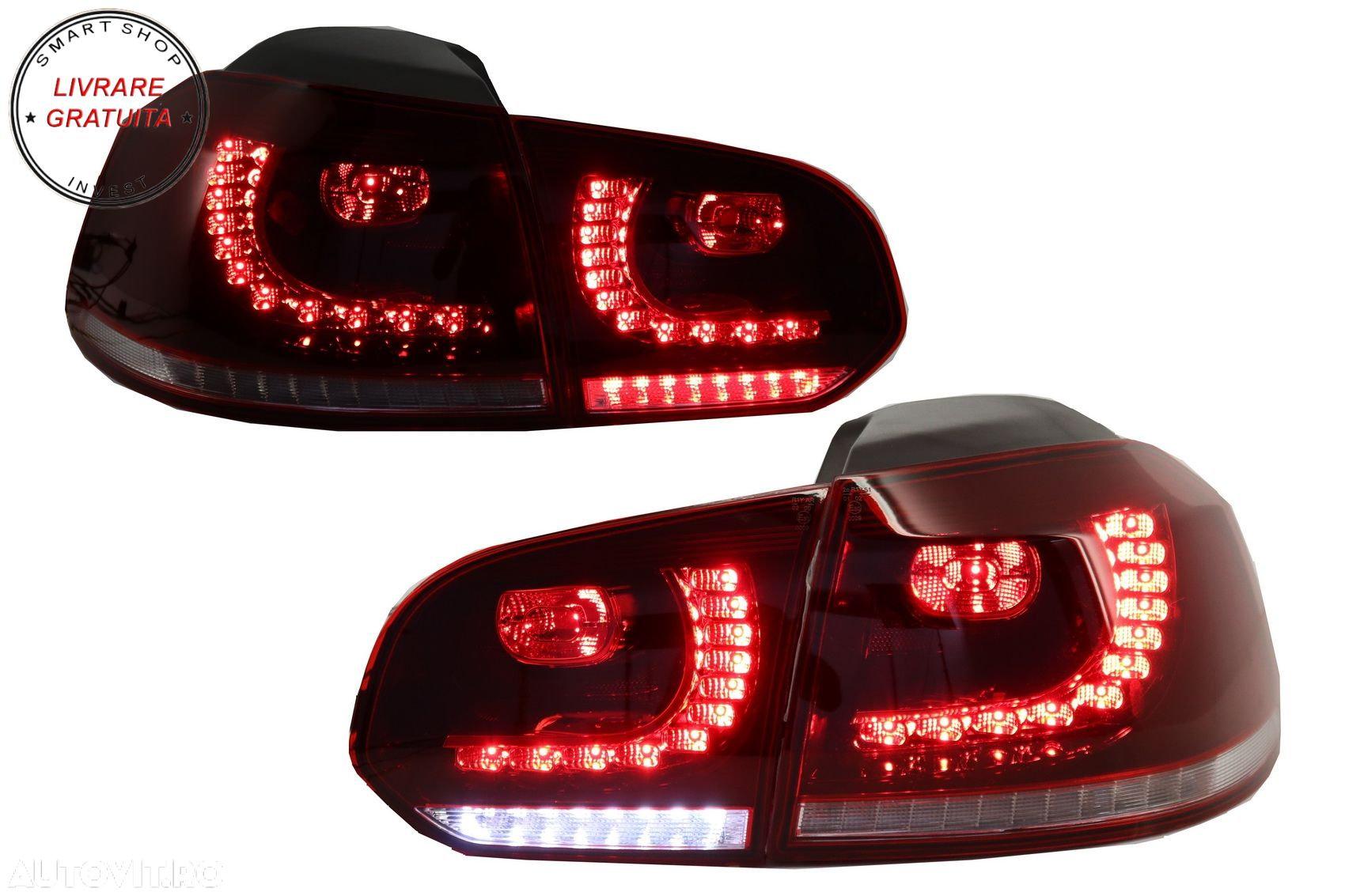 Stopuri FULL LED VW Golf 6 VI (2008-2013) R20 Design Semnal Secvential Dinamic- livrare gratuita - 12