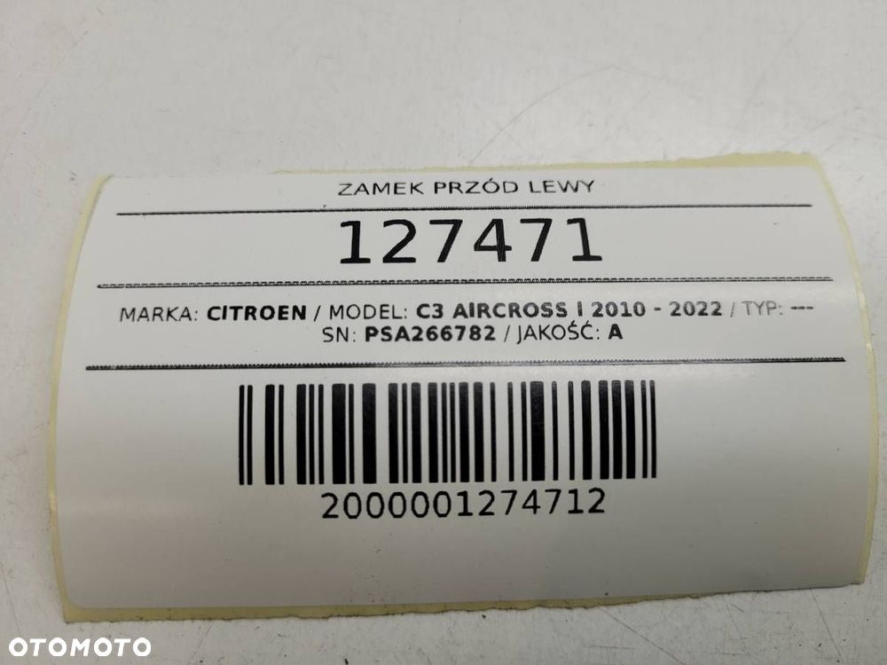 ZAMEK PRZÓD PRZEDNI LEWY DRZWI CITROEN C3 AIRCROSS I EU PSA266782 - 9