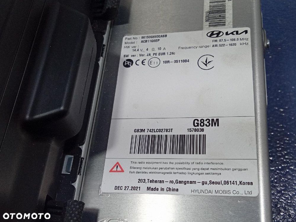 KIA PICANTO III 20-23 LIFT RADIO FABRYCZNE 96150G6830ASB - 6