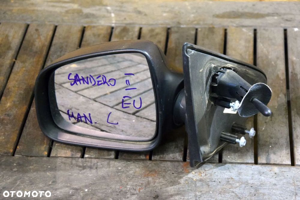 Dacia Sandero II Logan II 2012- Lusterko manualne czarne LEWE EUROPA - 2