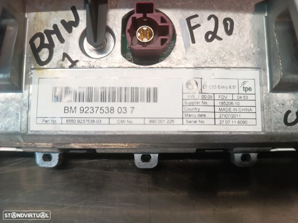 DISPLAY MULTIFUNÇÕES / NAVEGAÇÃO GPS BMW SERIE 1 F20 REF: 990001225 9237538-03 9237538037 - 3