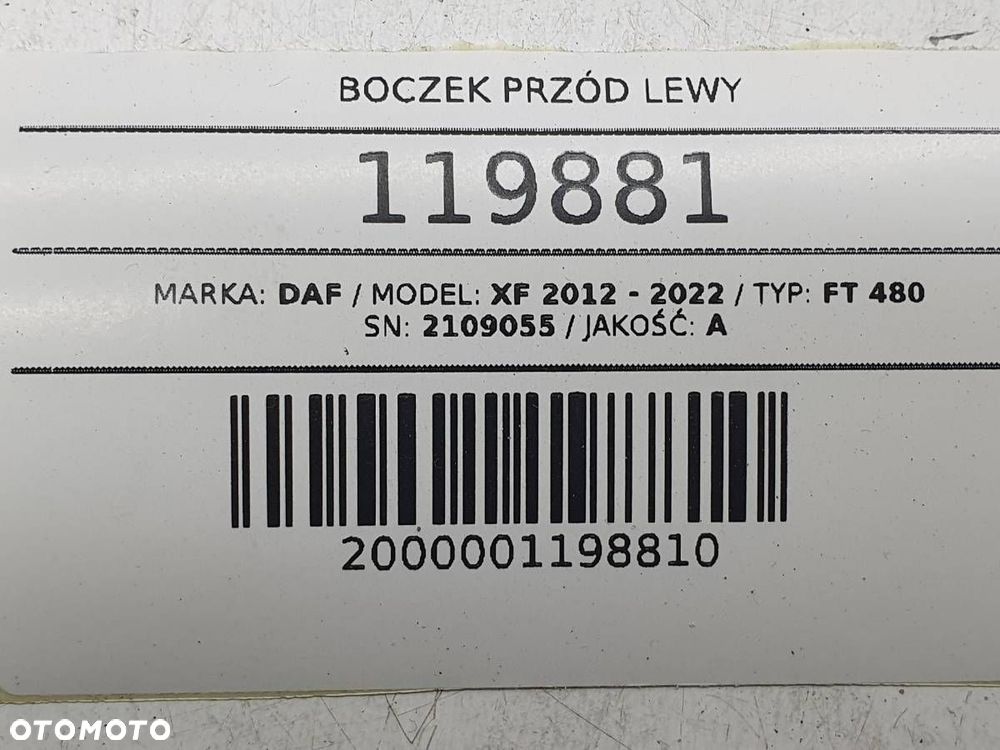 BOCZEK PRZÓD LEWY TAPICERKA GLOBU 2109055 DAF XF 106 LIFT EUROPA - 7