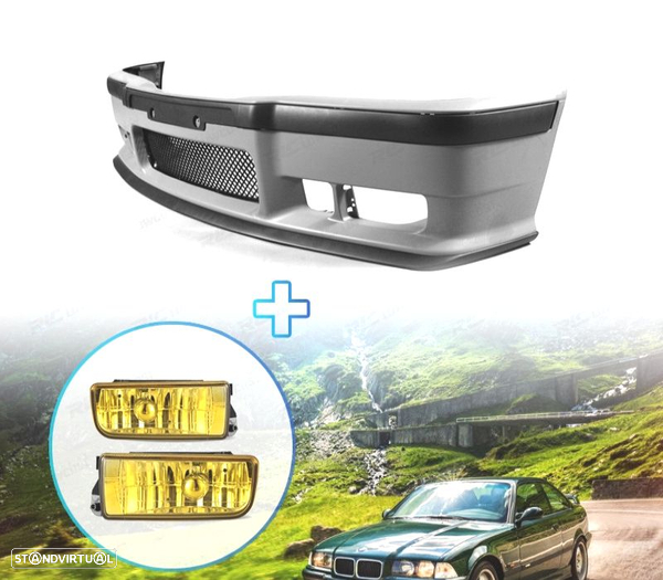 KIT PARA-CHOQUES FRONTAL M3 + FAROIS DE NEVOEIRO EM AMARELO CRISTAL