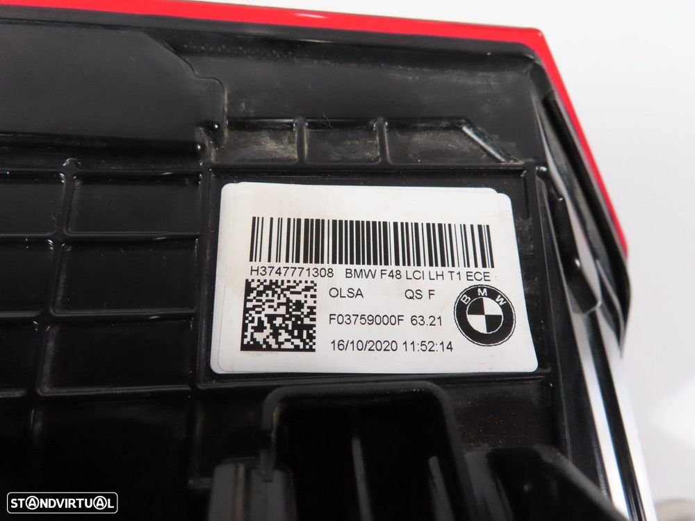 Farolim LED LCI Esquerdo/Trás Usado / Original BMW X1 (F48) 63217477713 - 4
