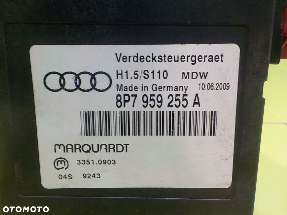 AUDI A3 8P II LIFT 09r CABRIO 2D sterownik dachu 8P7959255A - 9