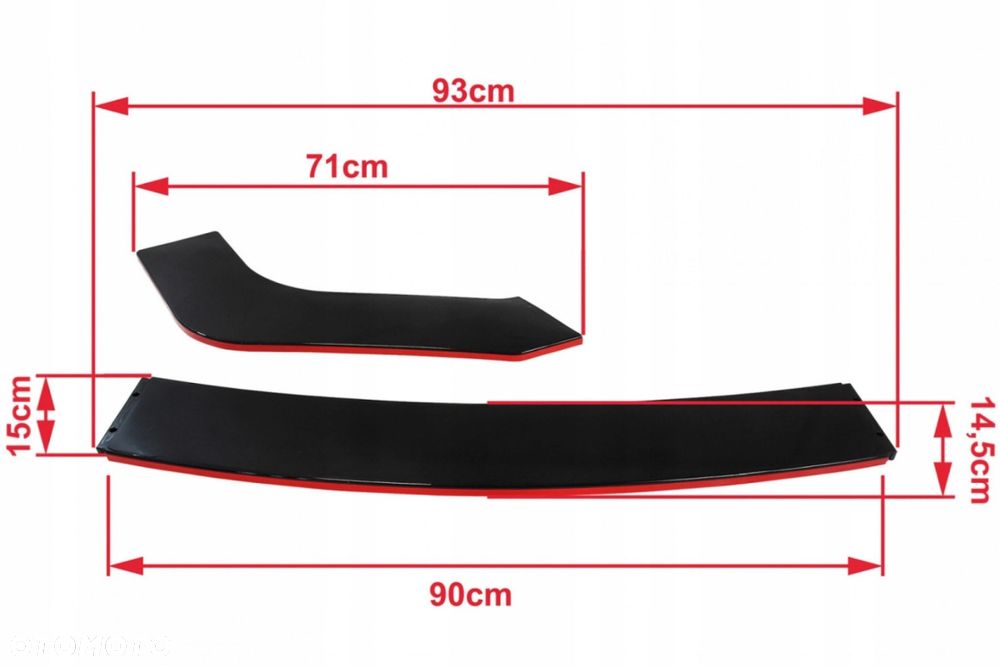 Uniwersalna dokładka przedniego zderzaka black - 3