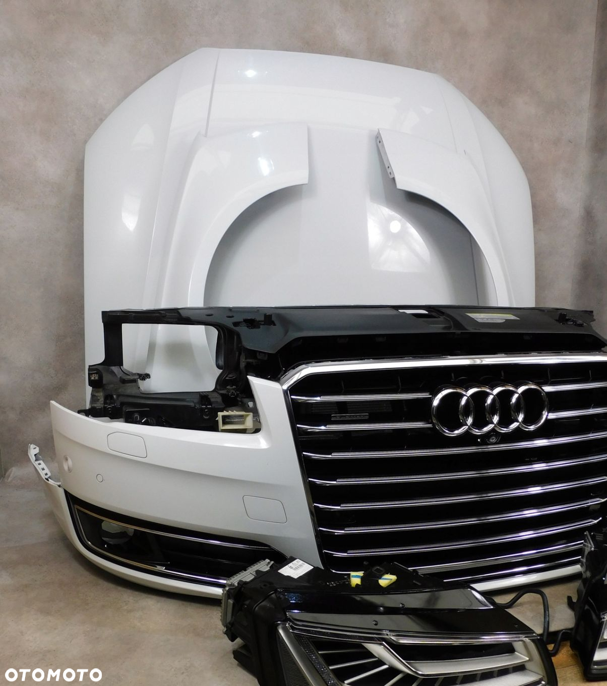 AUDI A8 D4 4H LIFT KOMPLETNY PRZÓD ZDERZAK LAMPY MASKA PAS LS9R MATRIX - 3