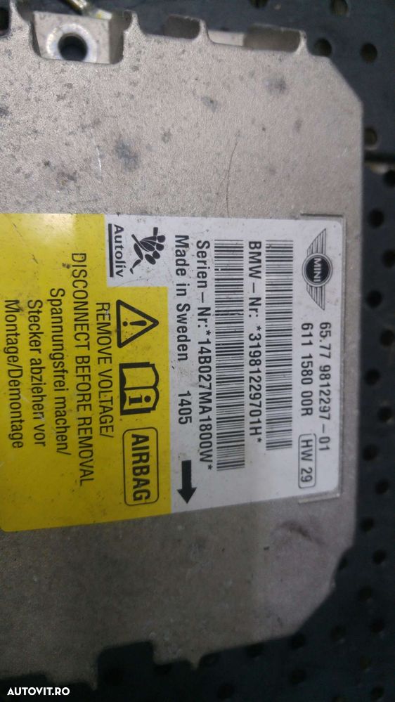 Modul calculator airbag mini cooper r56 6577981229701 31981229701h - 2