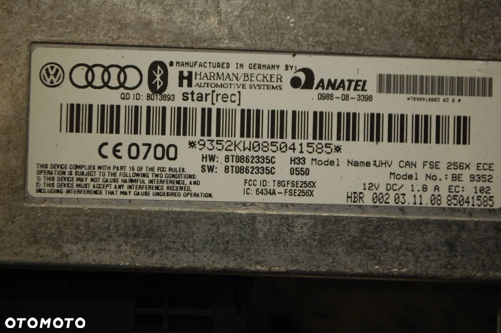 MODUŁ STEROWNIK BLUETOOTH 8T0862335C AUDI A4 B8 A5 - 3