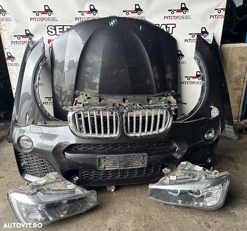 Fata completa BMW X4 (F26) 2014 2015 2016 2017 2018 bara fata 4 senzori faruri capota trager radiator aripi - 5