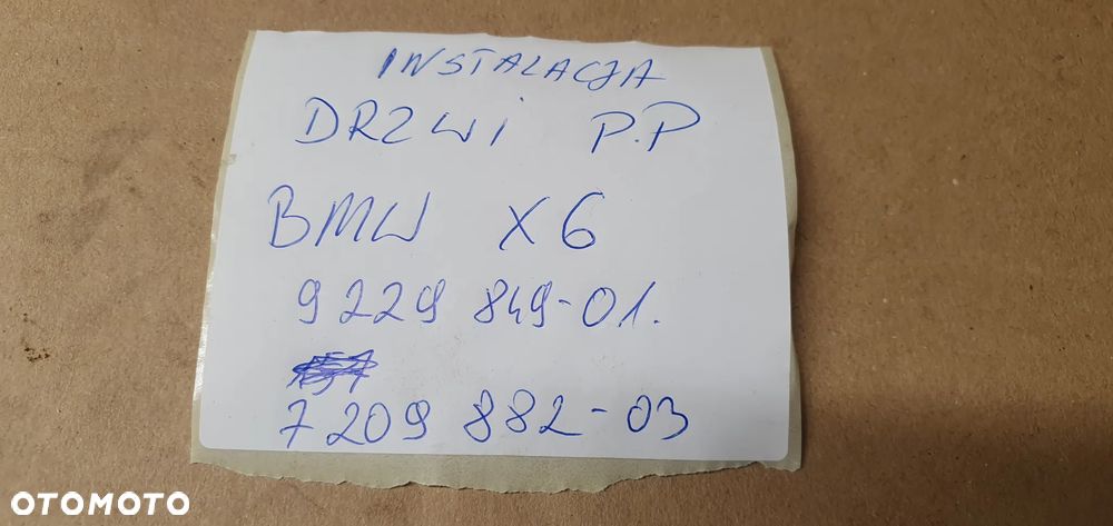 Wiązka instalacja drzwi prawy przód BMW X6 E71 7209882 9229849 - 13