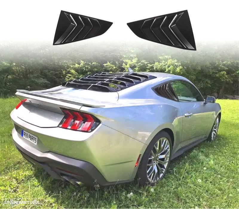 PERSIANA VIDRO LATERAL FORD MUSTANG 24- PRETO BRILHANTE - 1