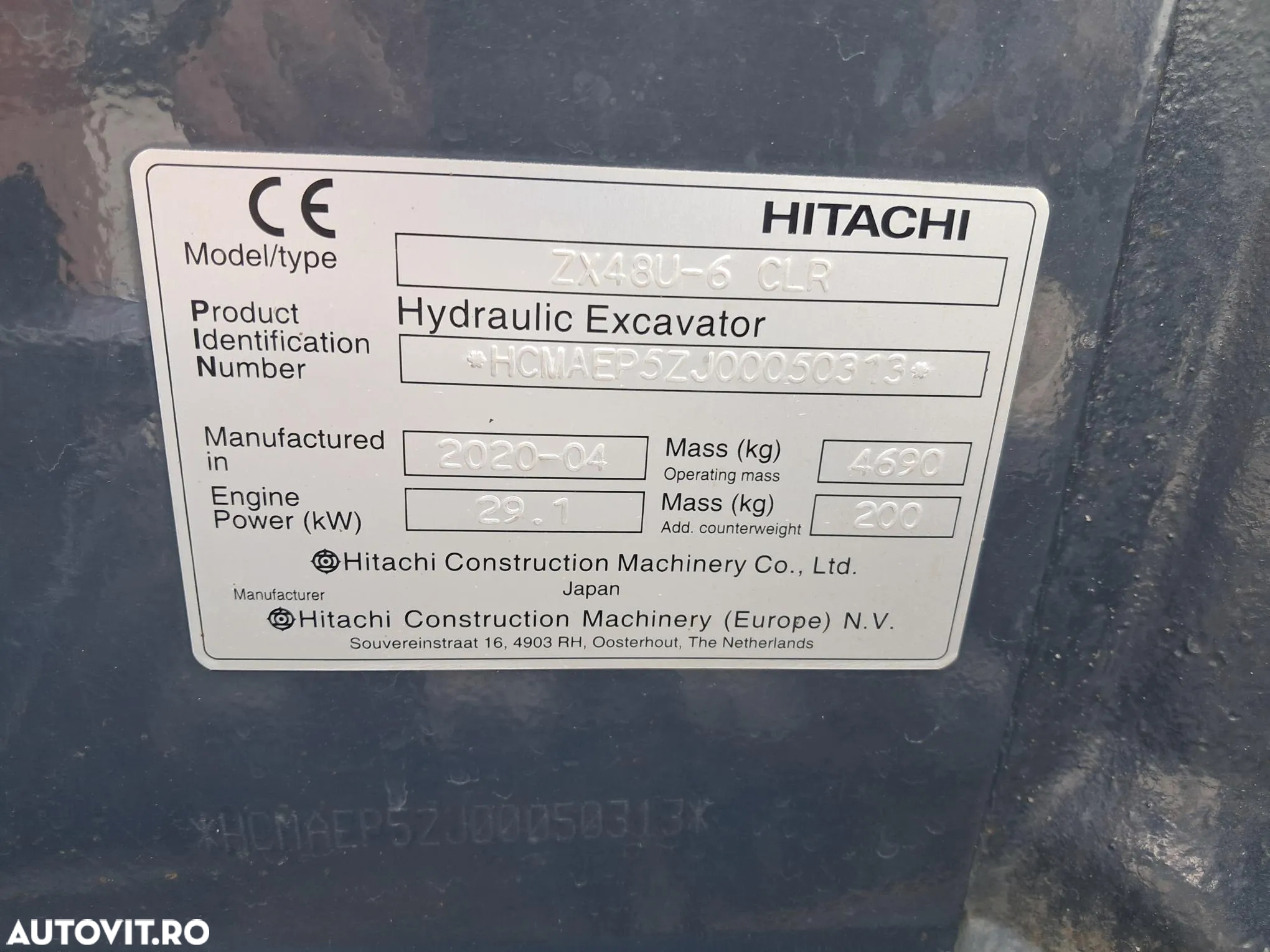 Hitachi ZX48U-6 ZAXIS 48U DOUA CUPE SI LAMA TIP BULDOZER - 12