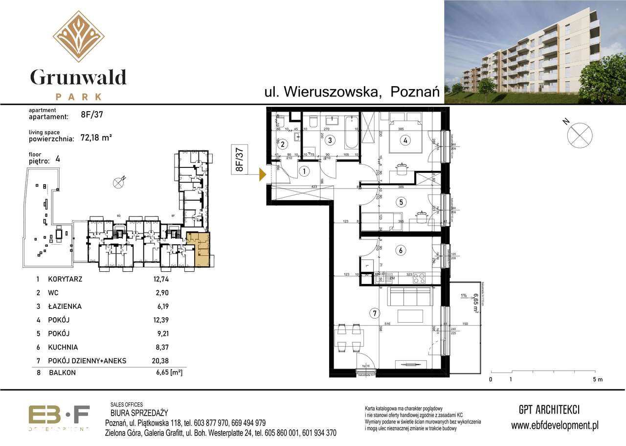 Grunwald Park | mieszkanie 3-pok. | 8F_37